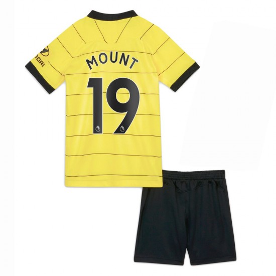 Camisola Chelsea Mason Mount 19 Criança Equipamento Segundo 2021-2022 Manga Curta